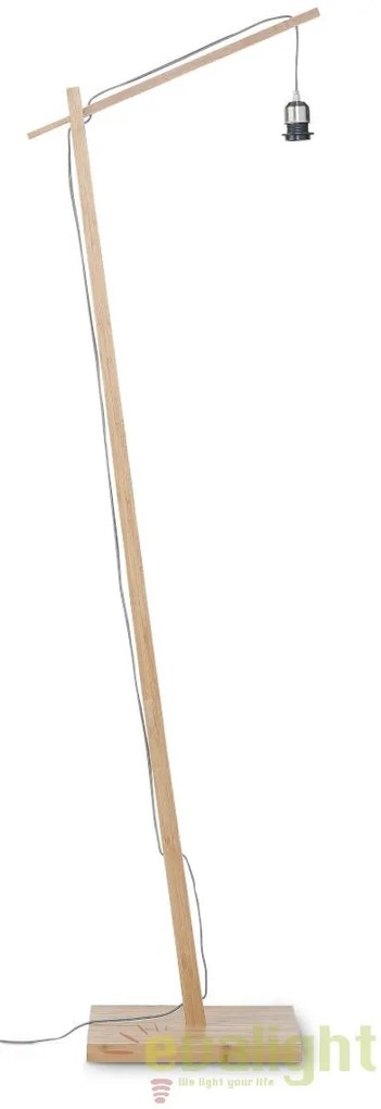 Lampadar cu cadru din bambus si abajur din tesatura in, Andes natur/ alb ANDES/F/4723/W