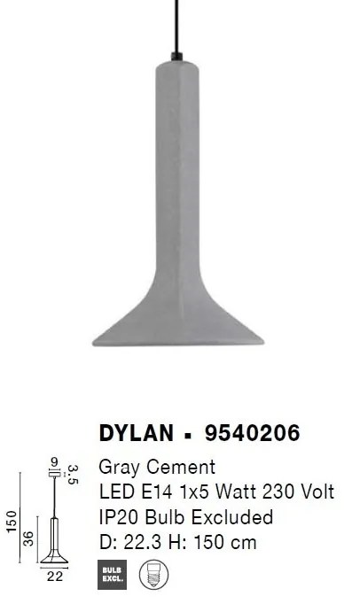Lustra/Pendul din ciment DYLAN