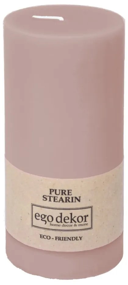 Lumânare Eco candles by Ego dekor Friendly, durată ardere 50 h,roz pudrat