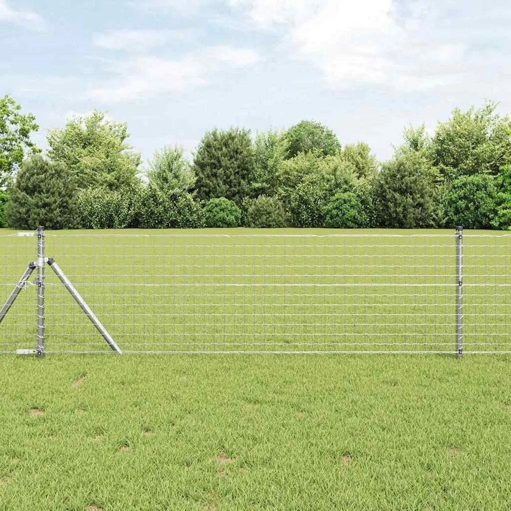 vidaXL Stâlpi de Gard 2 pcs Argintiu 120 cm Oțel galvanizat