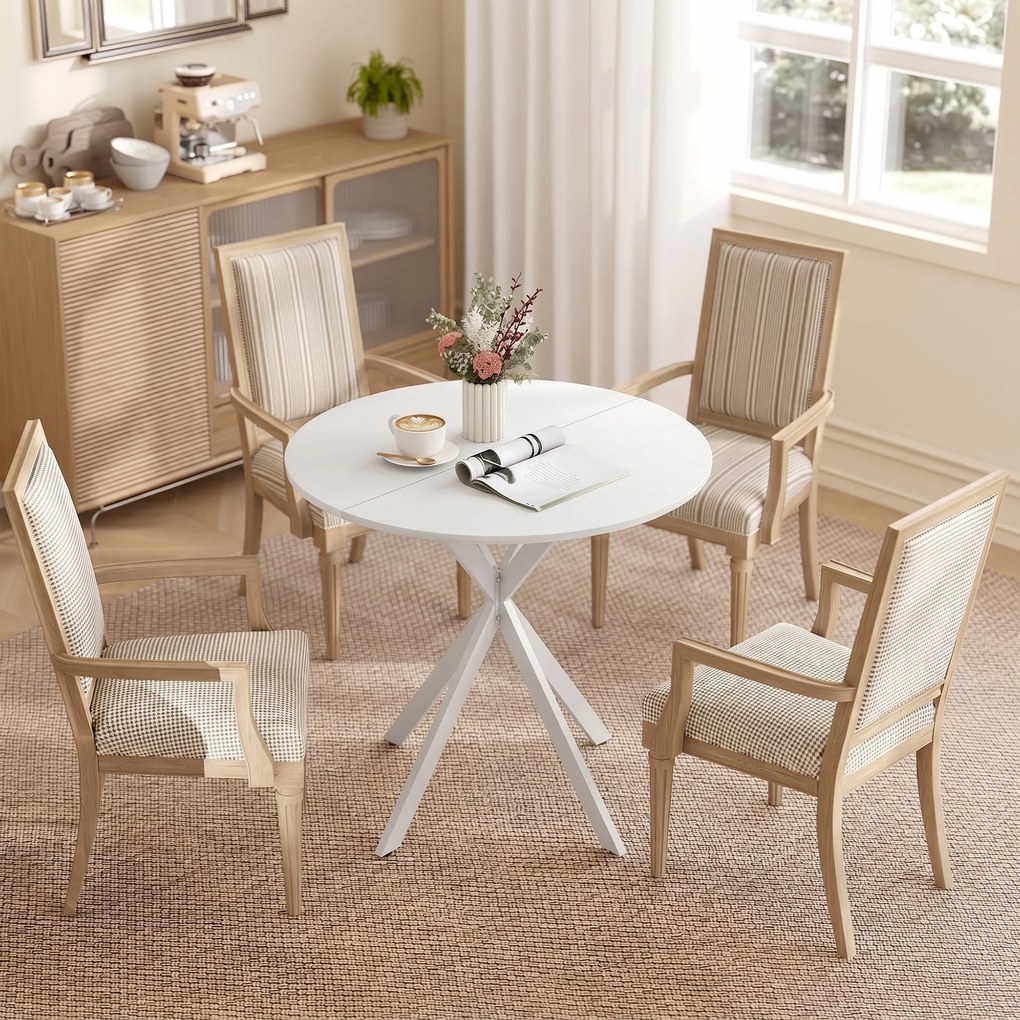 HOMCOM Masă Da Dining Rotund Stil Industrial Con Picioare în X Ø80x75 cm | Aosom Romania