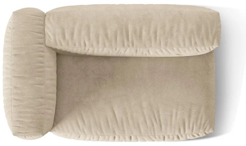 Modul pentru canapea modulară bej cu tapițerie din catifea (cu colț pe partea stângă) Martina – Micadoni