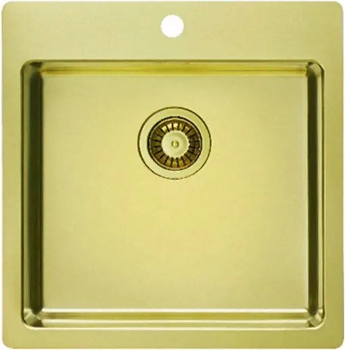 Chiuveta inox Alveus Pure 30 finisaj auriu 52x53 cm