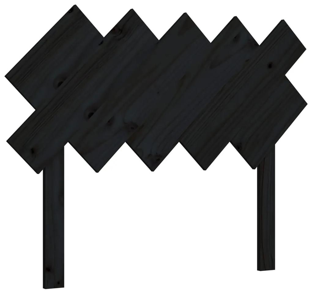 819209 vidaXL Tăblie de pat, negru, 104x3x80,5 cm, lemn masiv de pin