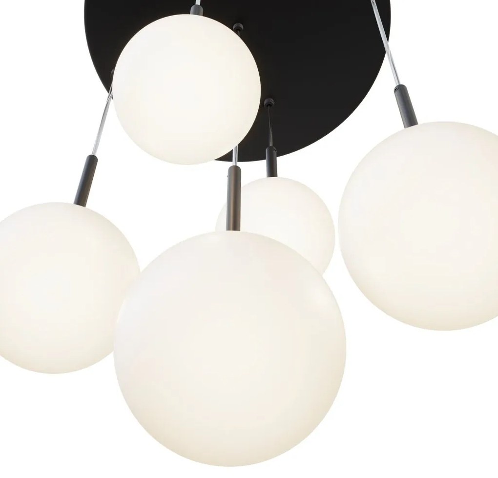 Lustra cu 5 pendule design modern Basic form negru