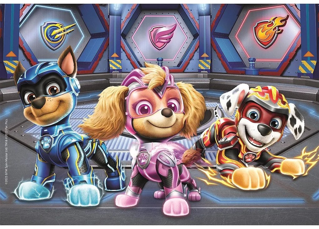 Patrula Cățelușilor Mighty Puzzle Clementoni de 2x60 piese