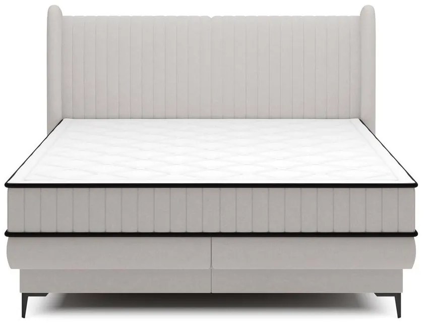 Pat matrimonial 160 cm Dalmo 160 (cu somieră) (cu sp. depozitare) (gri + negru). 1099659