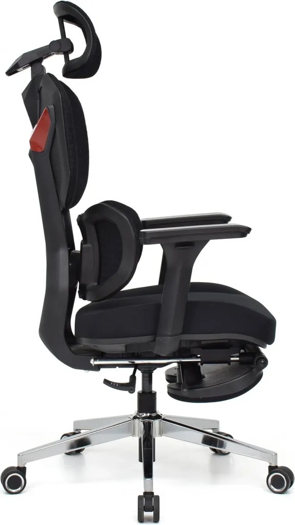 Scaun Ergonomic ProMesh X4D – Tetieră 4D, Suport Lombar Reglabil, Cotiere 4D, Sezut Translatie, Reclinare, Suport Picioare, Mesh, Negru