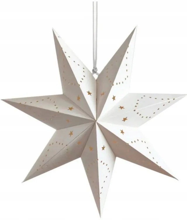 Stea de hartie de Craciun cu sapte colturi STARLET 35 cm, alba