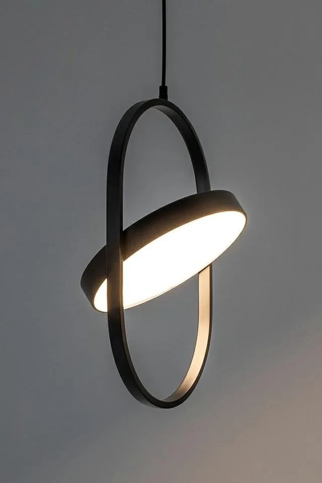 Lustra suspendata LED design minimalist SPINER 26 negru