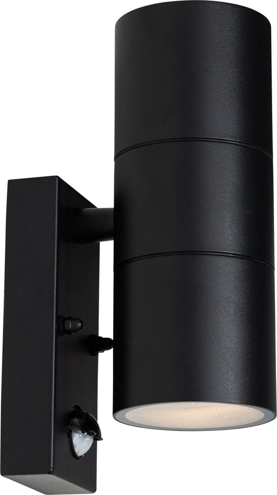 Aplică de exterior neagră cu 2 lumini AR70 cu senzor de mișcare - Duo