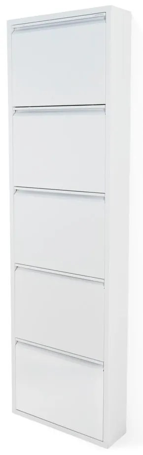 Pantofar alb cu deschidere înclinată din metal 50x169x15 cm Billy – Spinder Design