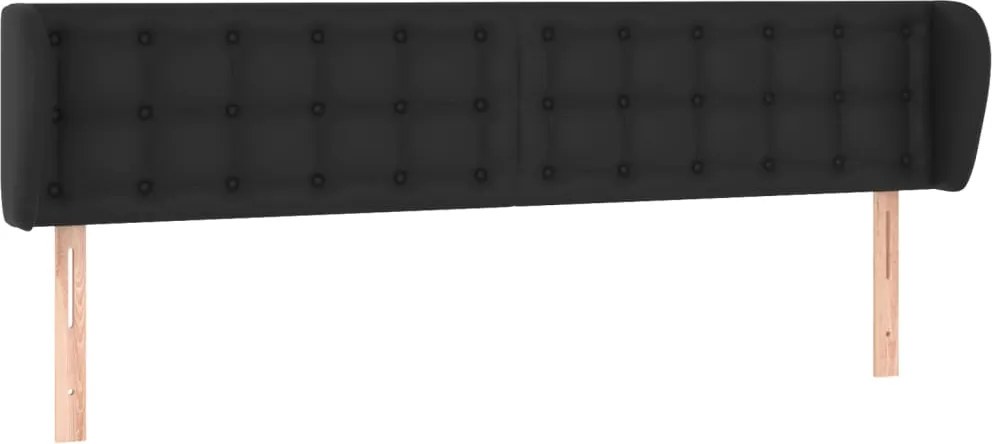 vidaXL Tăblie de pat cu aripioare negru 163x23x78/88cm piele ecologică