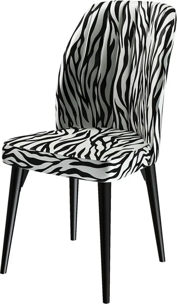 Set masa extensibila cu 6 scaune tapitate Homs ,masa m bej,zebra 250-30650,170 x 80 cm