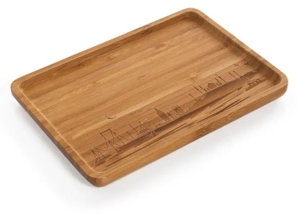 Tavă din lemn Bambum Veggie, 20 x 14 cm
