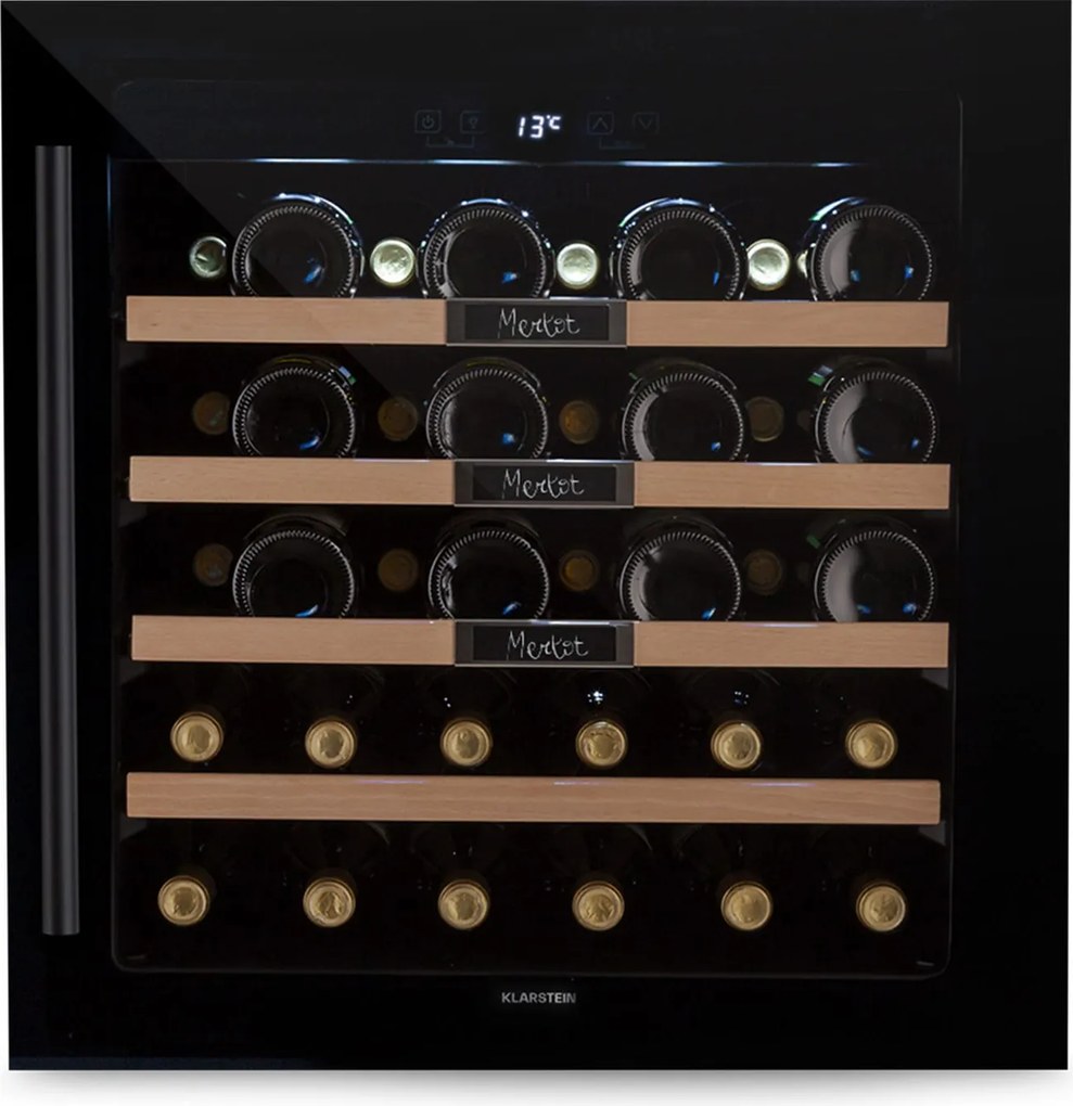 Klarstein Vinsider 36 Built-In Uno, frigider pentru vin încorporat, 36 sticle, 92 litri, oțel inoxidabil