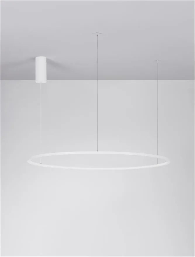 Lustra LED suspendata design modern circular TARQUIN D-100cm alba