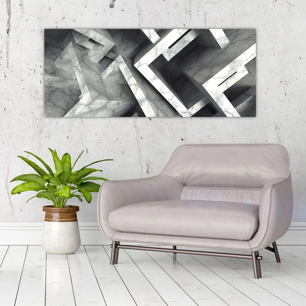 Tablou cu cuburi abstracte (120x50 cm)