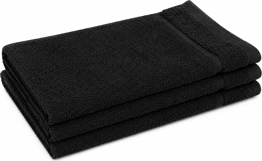 Prosop de maini Classic 30x30 cm negru, 100% bumbac
