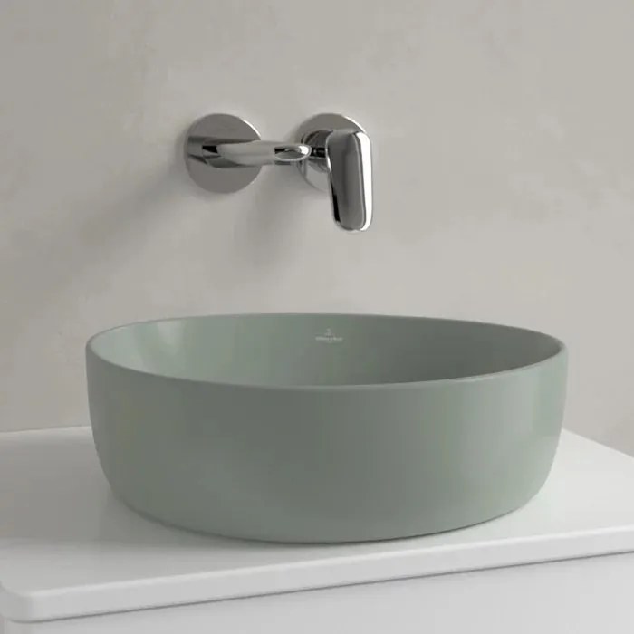 Lavoar pe blat Villeroy&Boch Antao TitanCeram Morning Green CeramicPlus 40x40 cm