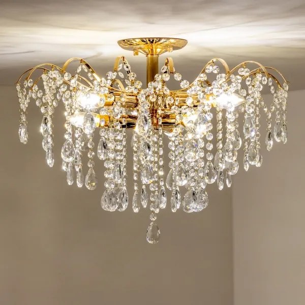 Lustră de cristal aplicată Brilagi CRYSTAL 6xE14/60W/230V auriu