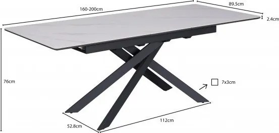 Masa extensibila moderna Alpine 160-200cm