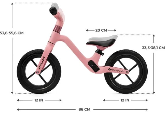 Bicicletă fără pedale KINDERKRAFT XPLOIT Bubblegum pink