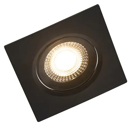 Set de 3 spoturi îngropate negre inclusiv LED cu dimmer în 3 trepte - Miu