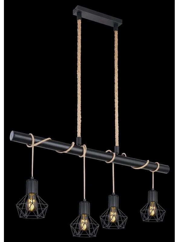 Lustra suspendata design industrial PRISKA negru