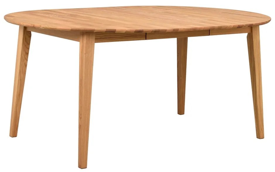 Masă de dining natural rotundă extensibilă din lemn masiv de stejar ø 120 cm Filippa – Rowico