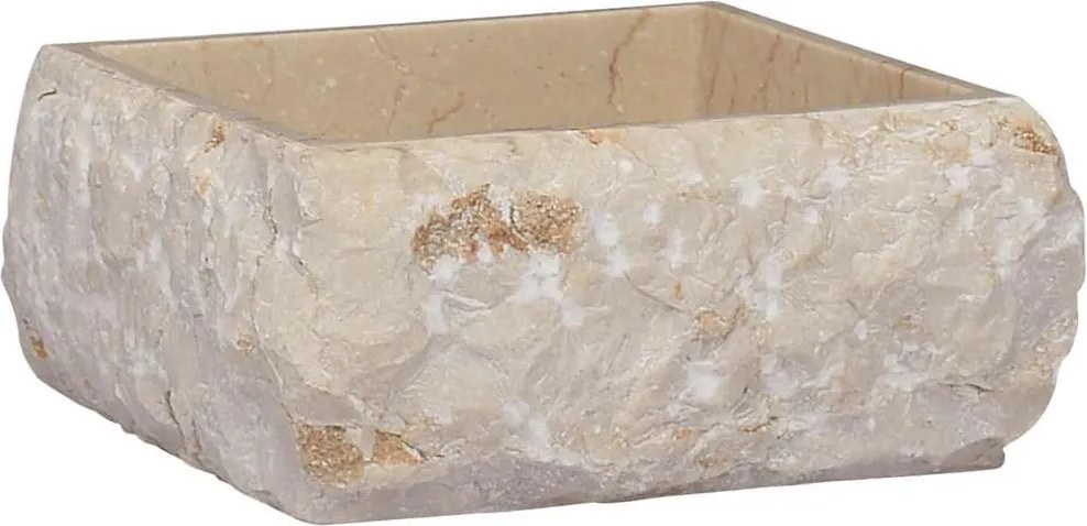 vidaXL Chiuvetă, crem, 30x30x13 cm, marmură