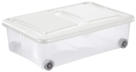 Cutie de depozitare cu capac Tontarelli Stockbox28 l, transparent/alb
