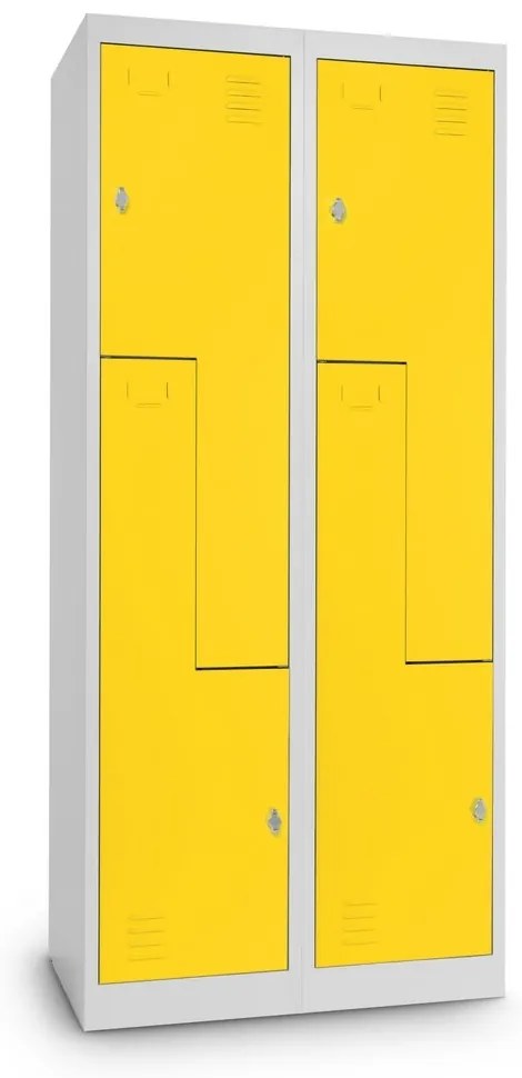 Dulap metalic Z, 80 x 50 x 180 cm, blocare, galben - RAL 1023