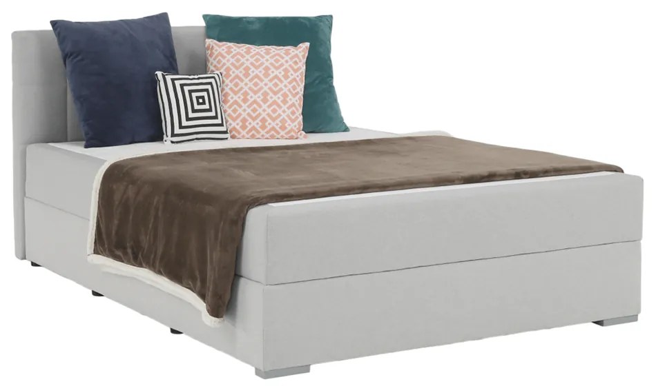 Pat de o persoană Boxspring 120 cm Ferrati (gri maro). 1016096