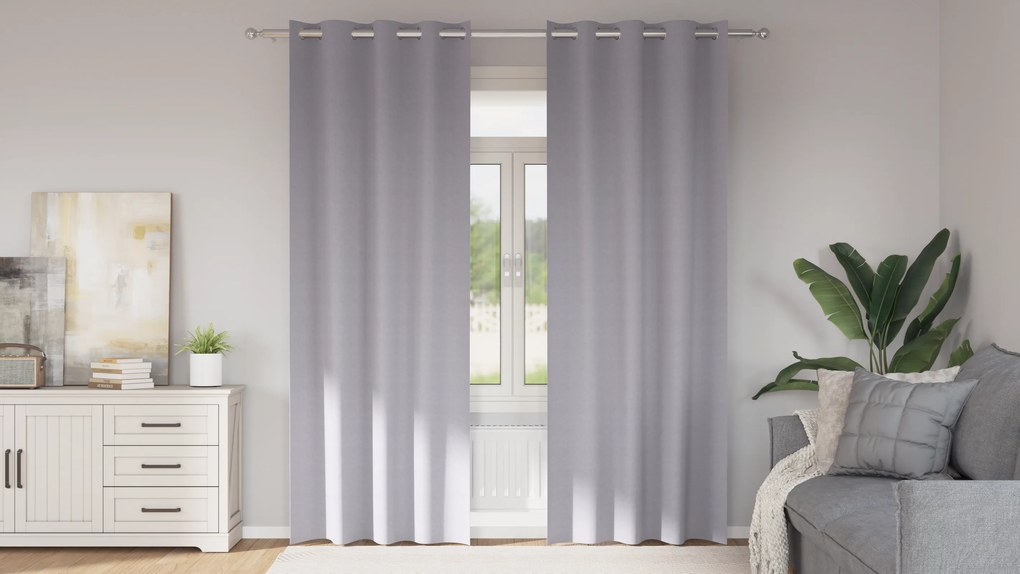 vidaXL Perdele cu perdele 2 pcs Gri metalic 225 x 140 cm Poliester