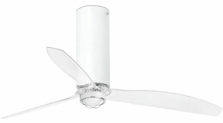 Lustra cu Ventilator si telecomanda TUBE FAN M LED alb/transparent