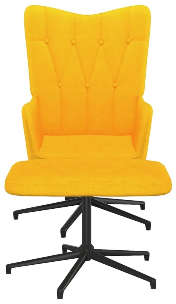 327585 vidaXL Scaun relaxare cu taburet, galben muștar, textil