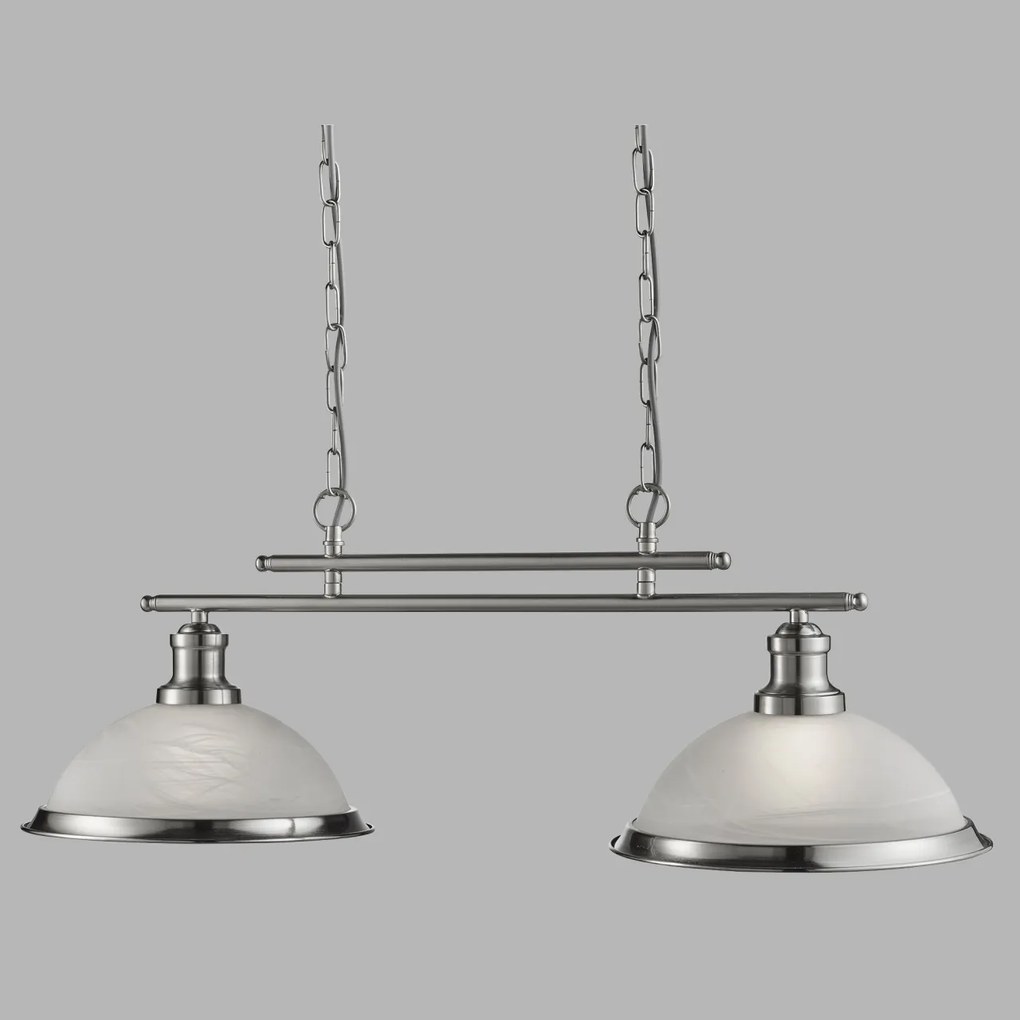 Lustra suspendata design clasic Bistro 2L argintiu satin 2682-2SS SRT