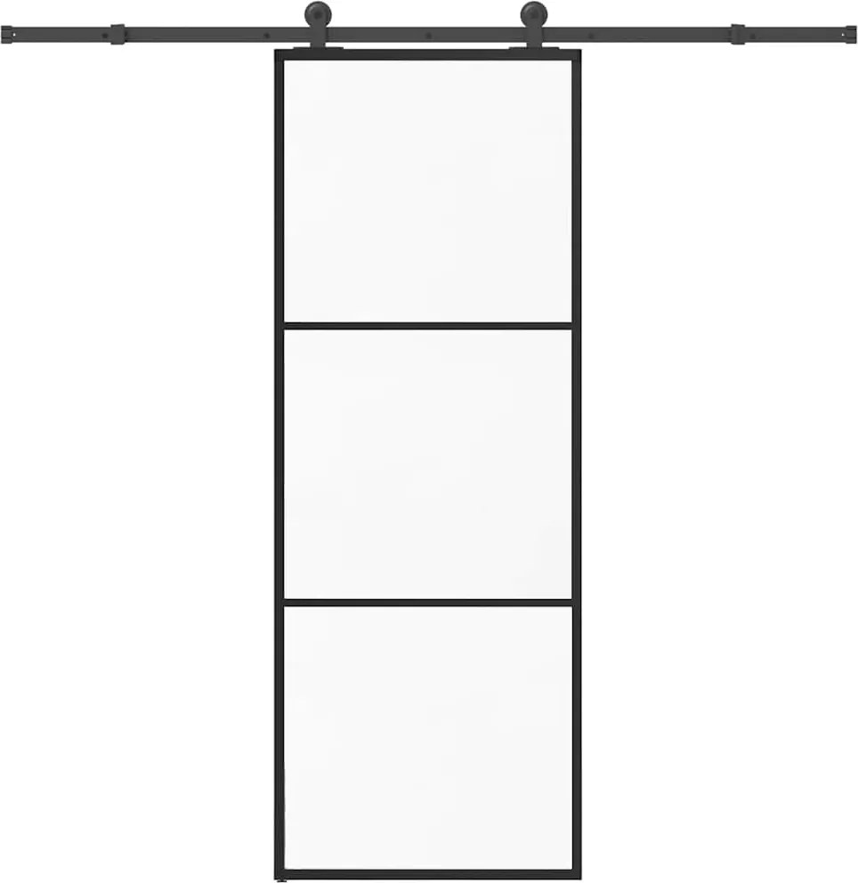 vidaXL Ușă glisantă cu set feronerie, 76x205 cm, sticlă ESG/aluminiu