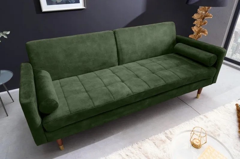 Canapea extensibila Couture 195cm, verde