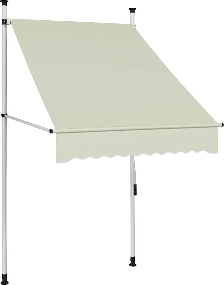 vidaXL Copertină retractabilă manual, crem, 100 cm