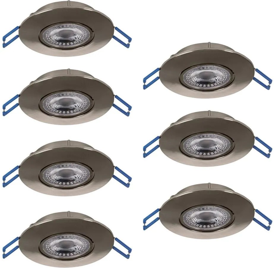 Eglo 300195 - Set 7 spoturi LED încastrate GEDREZ, 4,9 W, 230 V, Ø 9 cm, crom