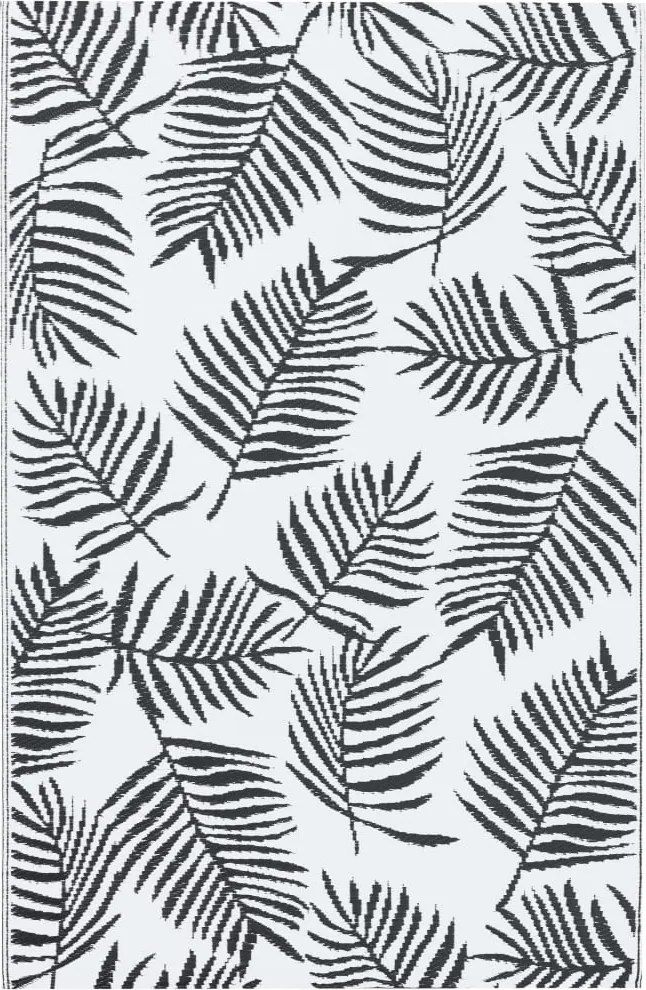 vidaXL Covor de exterior, ARAKIL alb și negru, 80x150 cm, PP