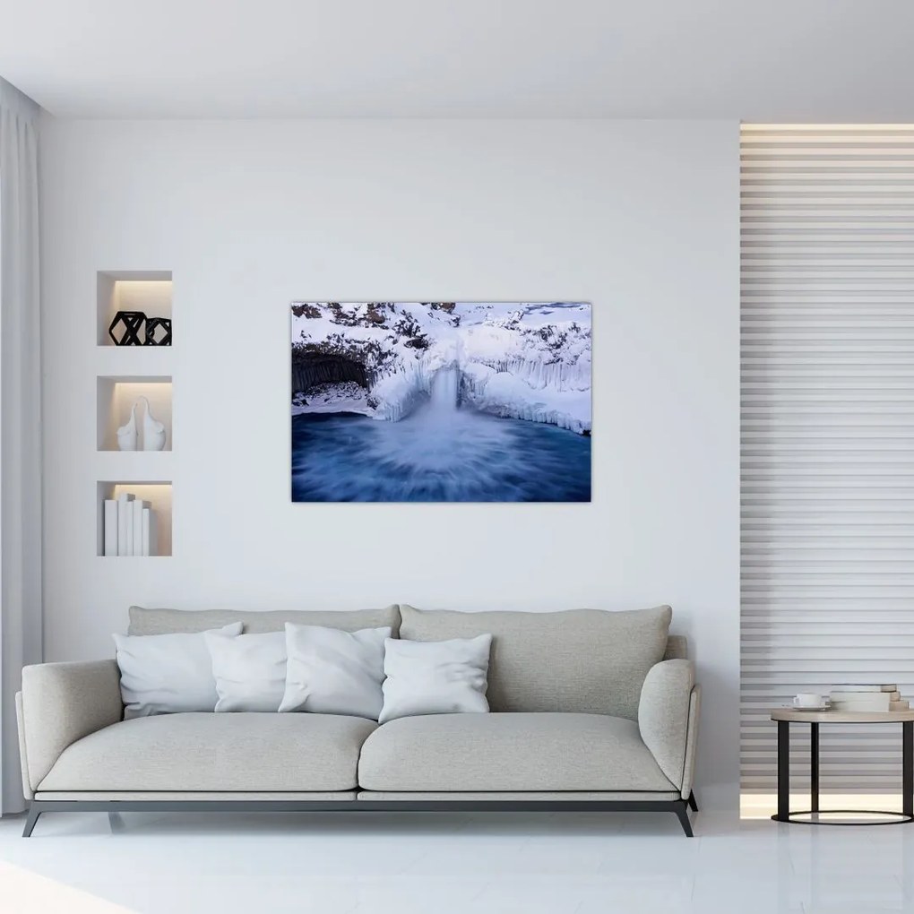 Tablou cu cascadele iarna (90x60 cm)