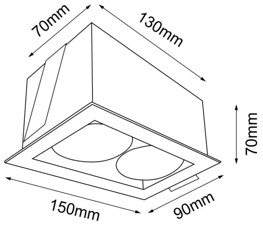 Brosline 3034 - Spot încastrat CAGE 2xGU10/10W/230V negru