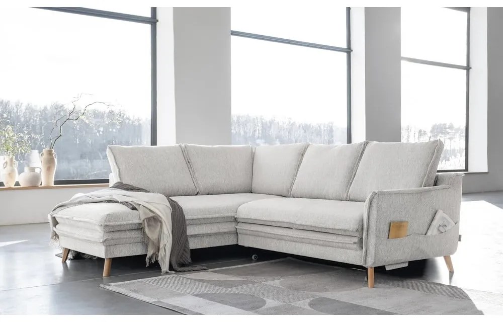 Colțar bej extensibil (cu colț pe partea stângă ) Charming Charlie – Miuform