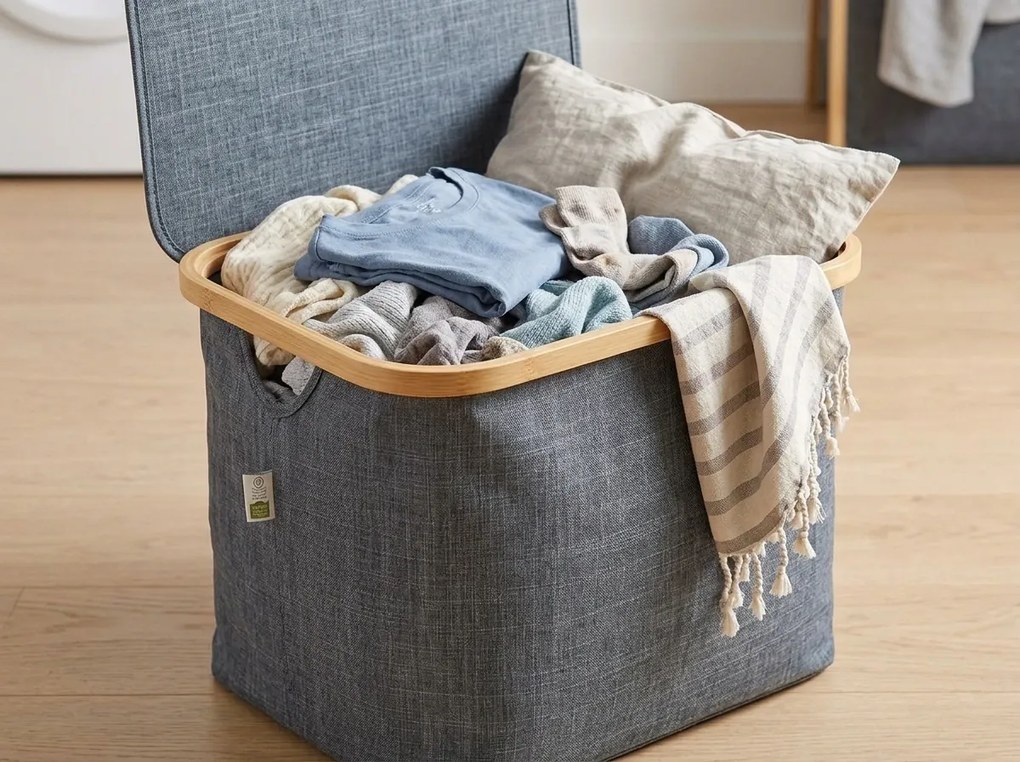 Cos de rufe NOLVIO 40 L, albastru-gri