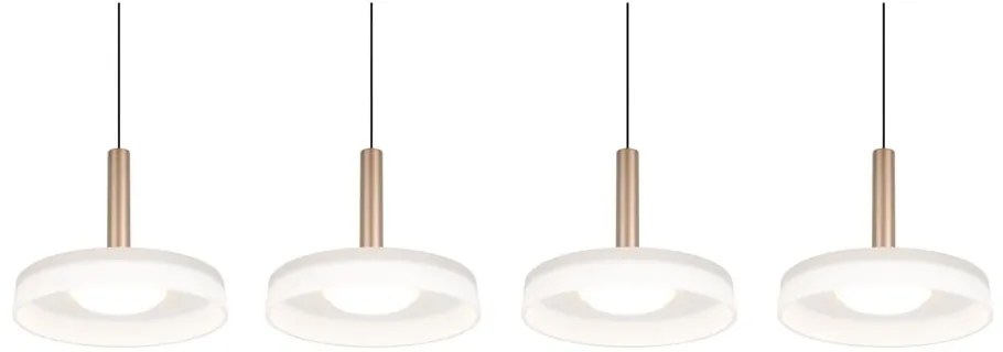 Lustră neagră-albă/aurie LED cu intensitate reglabilă cu abajur din sticlă Celeste – Trio