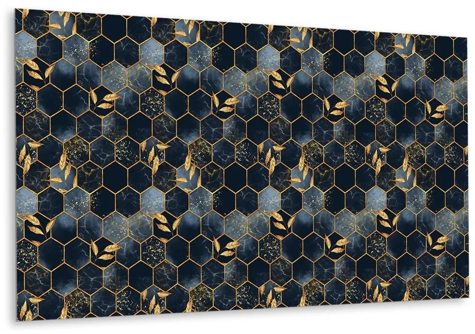 Panou decorativ pvc Frunze și hexagoane