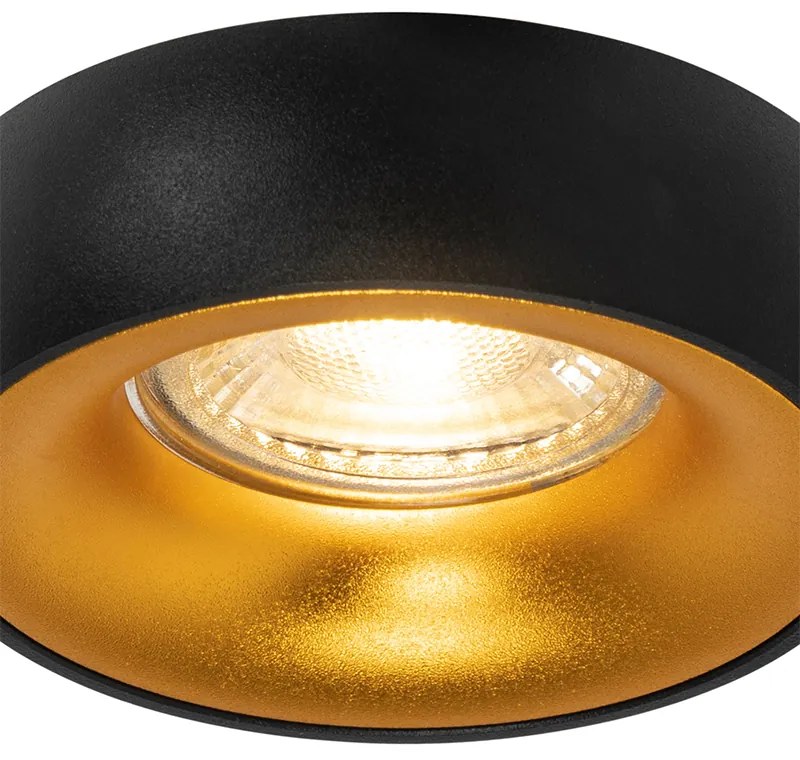 Set 6 becuri Design sport integrat negru cu interior auriu - Mooning